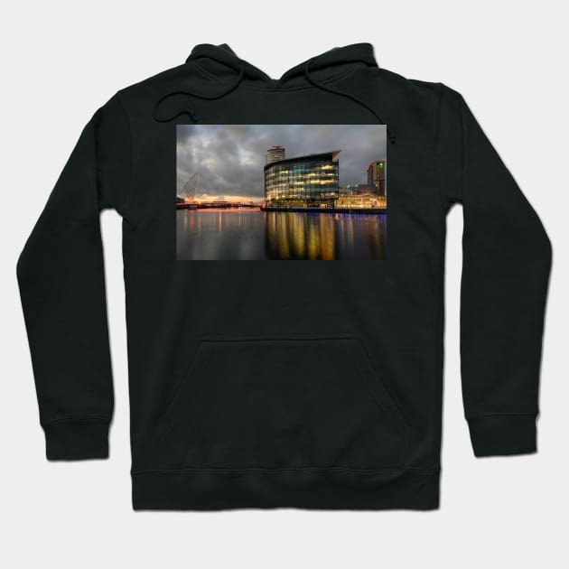 Office Building at Salford Quays with Reflection Hoodie by TonyNorth
